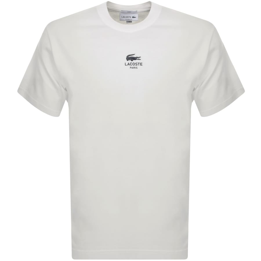 Lacoste Paris Logo T Shirt White Mainline Menswear Denmark